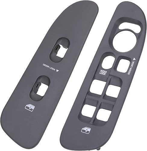 Miniatura 2 de Panel de control de ventana de puerta del conductor y del pasajero, bisel compatible con Dodge Ram 1500 2500 3500 2002-2009 borde del botón de la