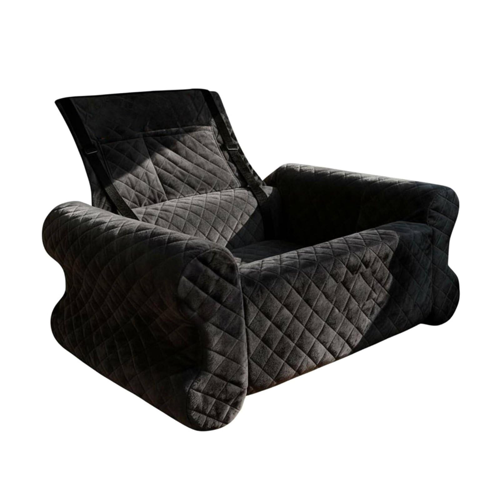 Cuscino Auto per Cani Cuccia Auto per Lettino da Viaggio per con Struttura Ergonomica E Interno Morbido Cinghie di E Tappetino Estraibile Adatto Guida Bagagliaio Soggiorno Gite, Nero