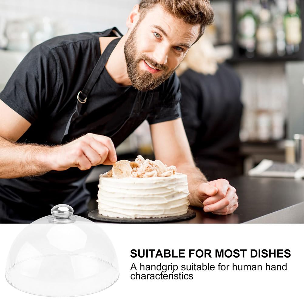 Cabilock Lebensmittelabdeckung Aus Edelstahl Transparente Kuchenhaube Rund 19.50 X 19.50 X 9.00 Cm Für Kuchen Desserts Snacks Zum Sauber Abdecken Bei Haushalt Party Und Veranstaltungen