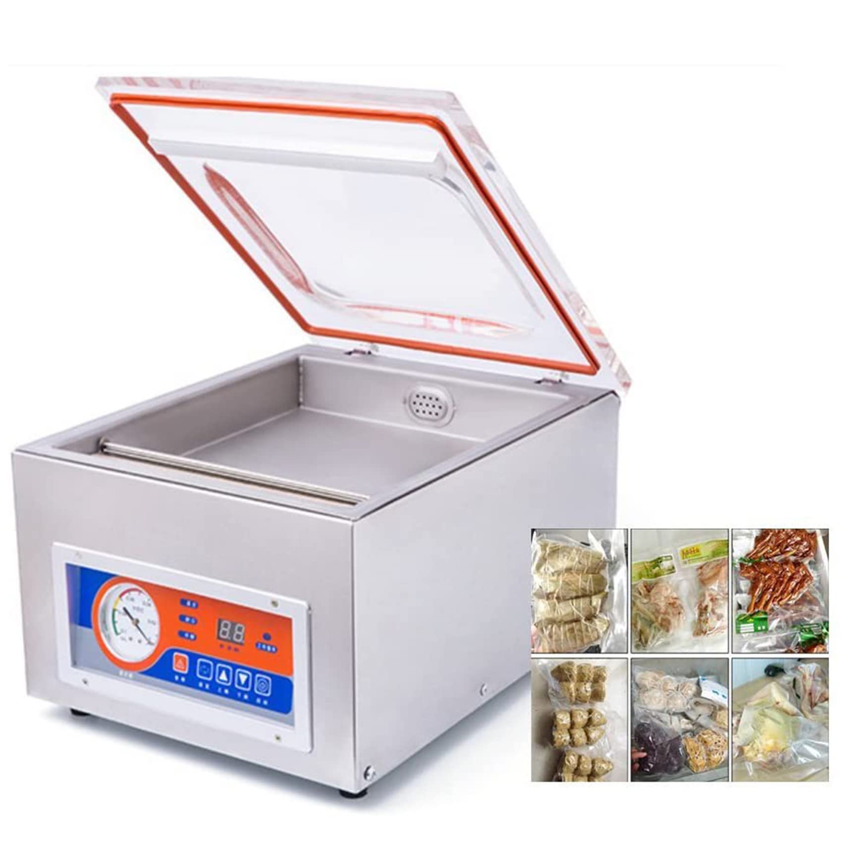 Máquina selladora al vacío de acero inoxidable de 120 W, ahorradora de alimentos para uso doméstico y comercial, sellador compacto de embalaje de escritorio para preservar la frescura