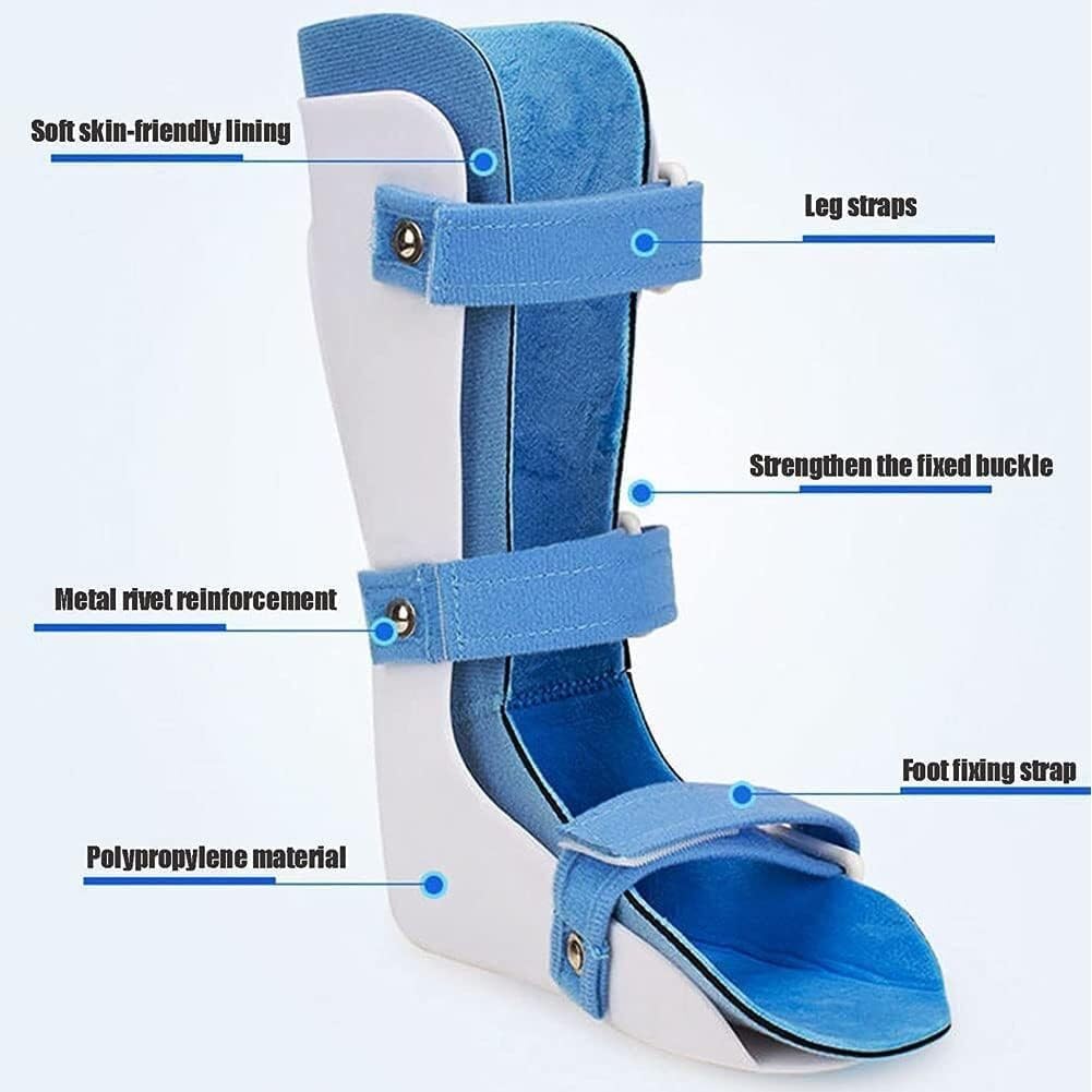 Soporte de tobillo y pie ajustable con caída de tobillo y estabilizador for caída de pie flácido y movimiento de dorsiflexión.(Right,M)