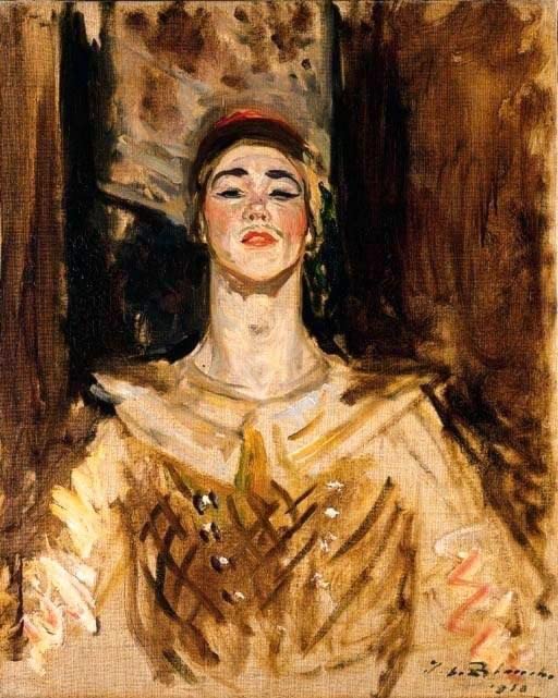 Pintura sobre lienzo de Vaslav Nijinsky por Jacques Emile Blanche para salón 60x90cm