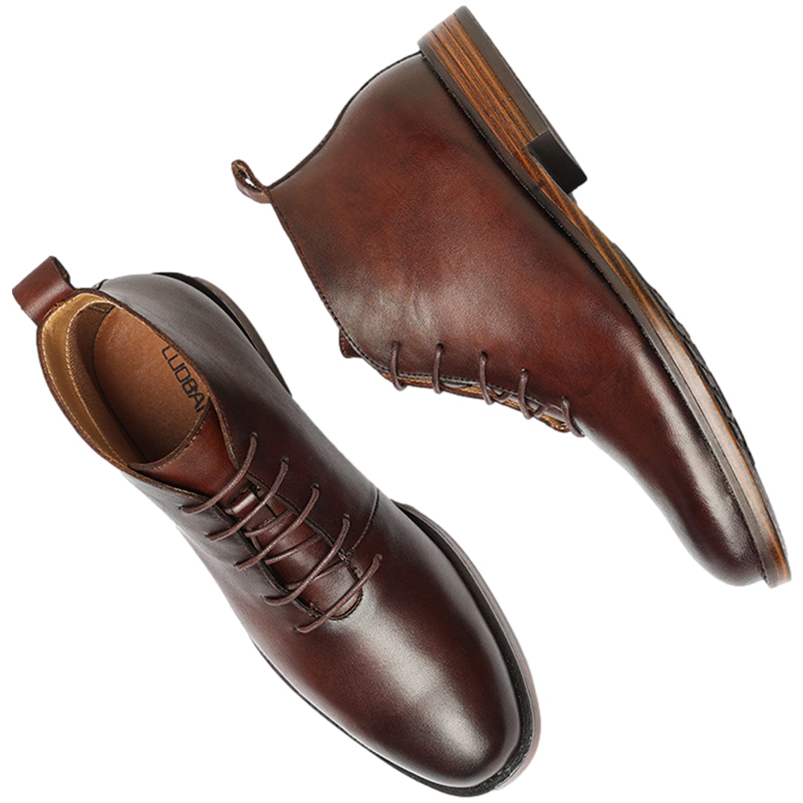 rismart Botas de Piel para Hombre Vestir Moda Tobillo Invierno Zapato Botín