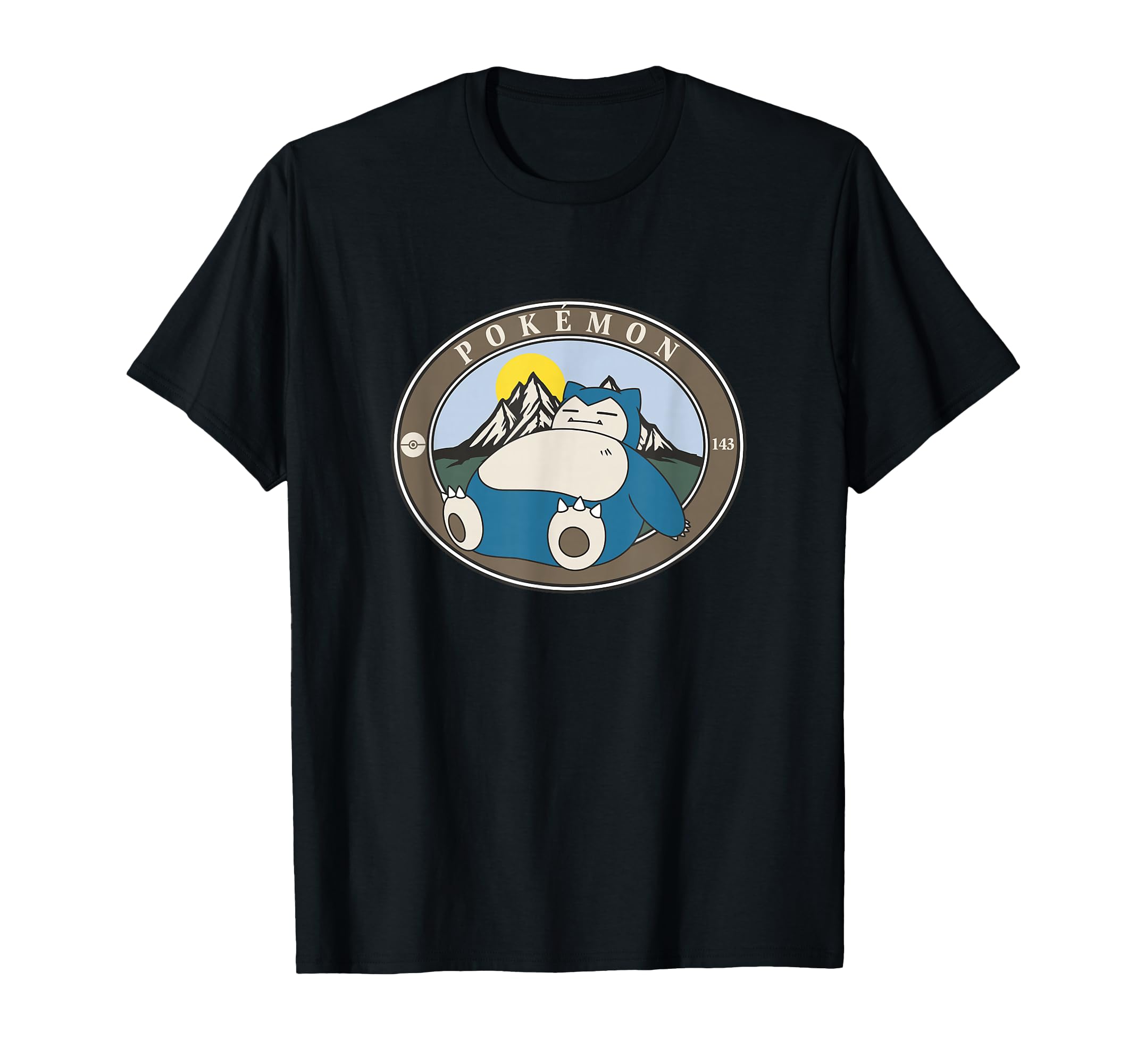 Pokémon 143 Snorlax Sleepy Outdoor Adventures Park Badge T-Shirt