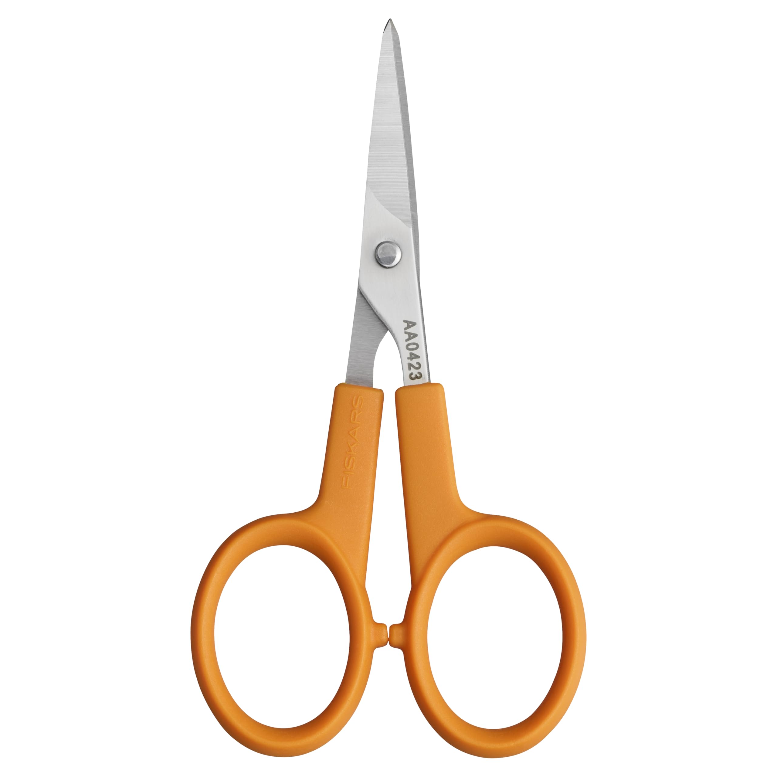 Fiskars 98087097J Curved Craft Scissors, 4 Inch, Steel and Orange