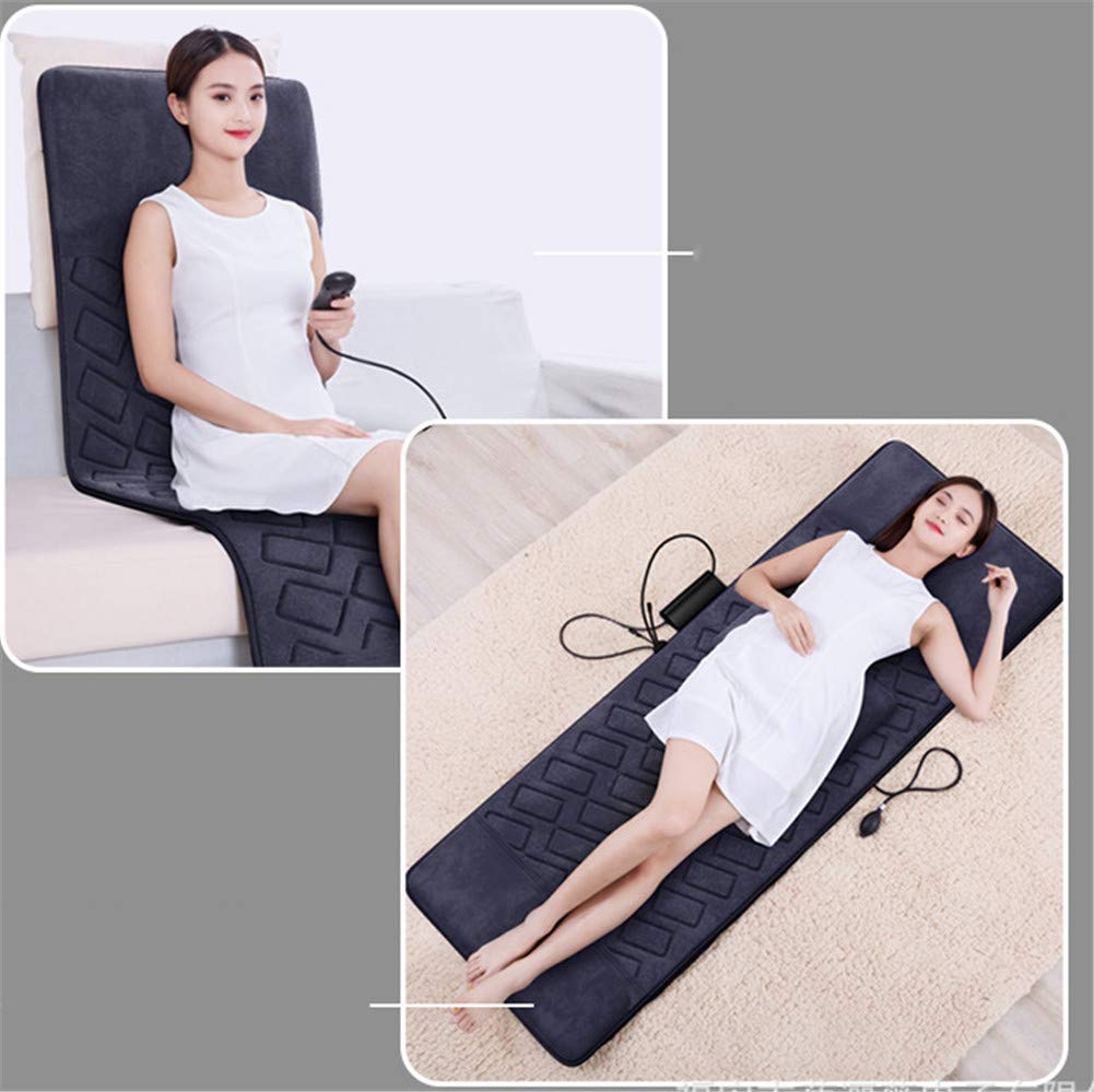Cojín de silla de masaje con calefacción de cuerpo completo,Almohadilla de colchón de masaje vibratorio de amasamiento profundo,Estera de masaje de cuerpo completo para aliviar el dolor de cuello, esp