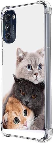 Funda para Moto G 5G 2022, color marrón, protección contra caídas de gato, a prueba de golpes, carcasa protectora de cuerpo completo resistente a