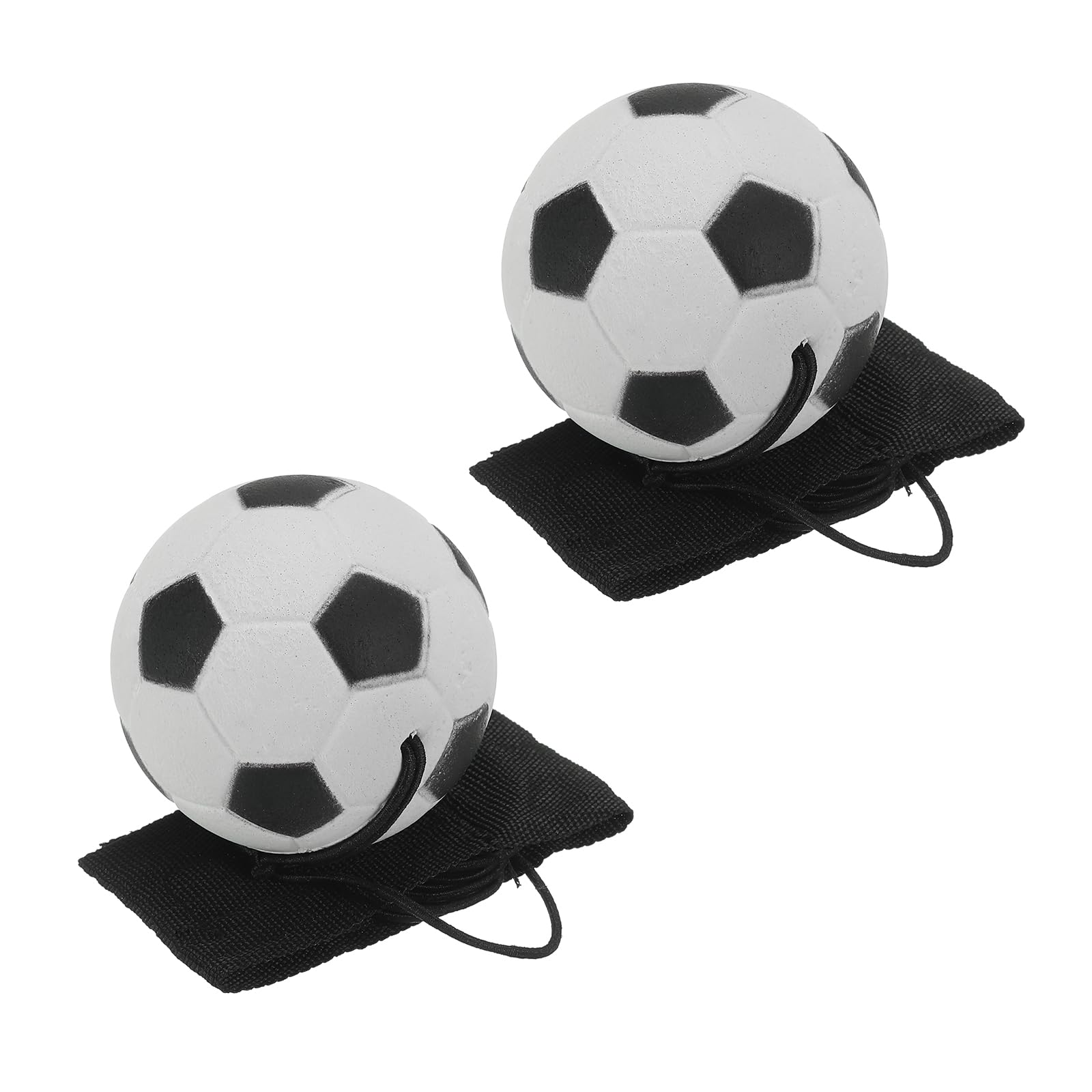 PATIKIL 2.5 Inch Sports Wrist Ball, 2Pcs Soccer Rubber Rebound Wristband Wrist Return Ball Sport on a String for Exercise Play, White