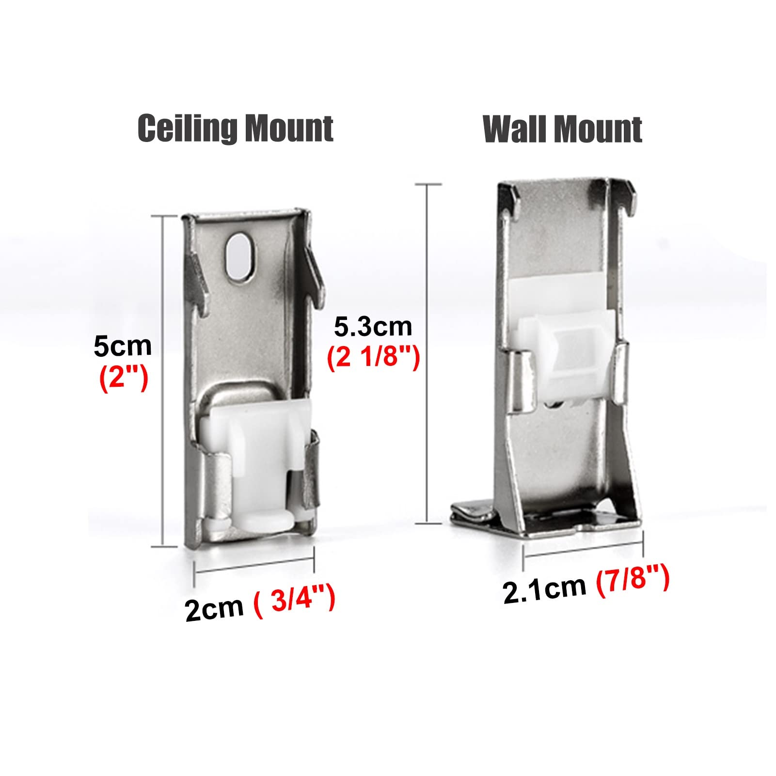 TENDAGGIMANIA Bastone Tenda Soffitto/Parete Moderno L.80CM Colore BIANCO- Binario per Tende a Onda a Corda e Manuale-Terminali e Tappi inclusi- Binario Tenda Modello Cubo