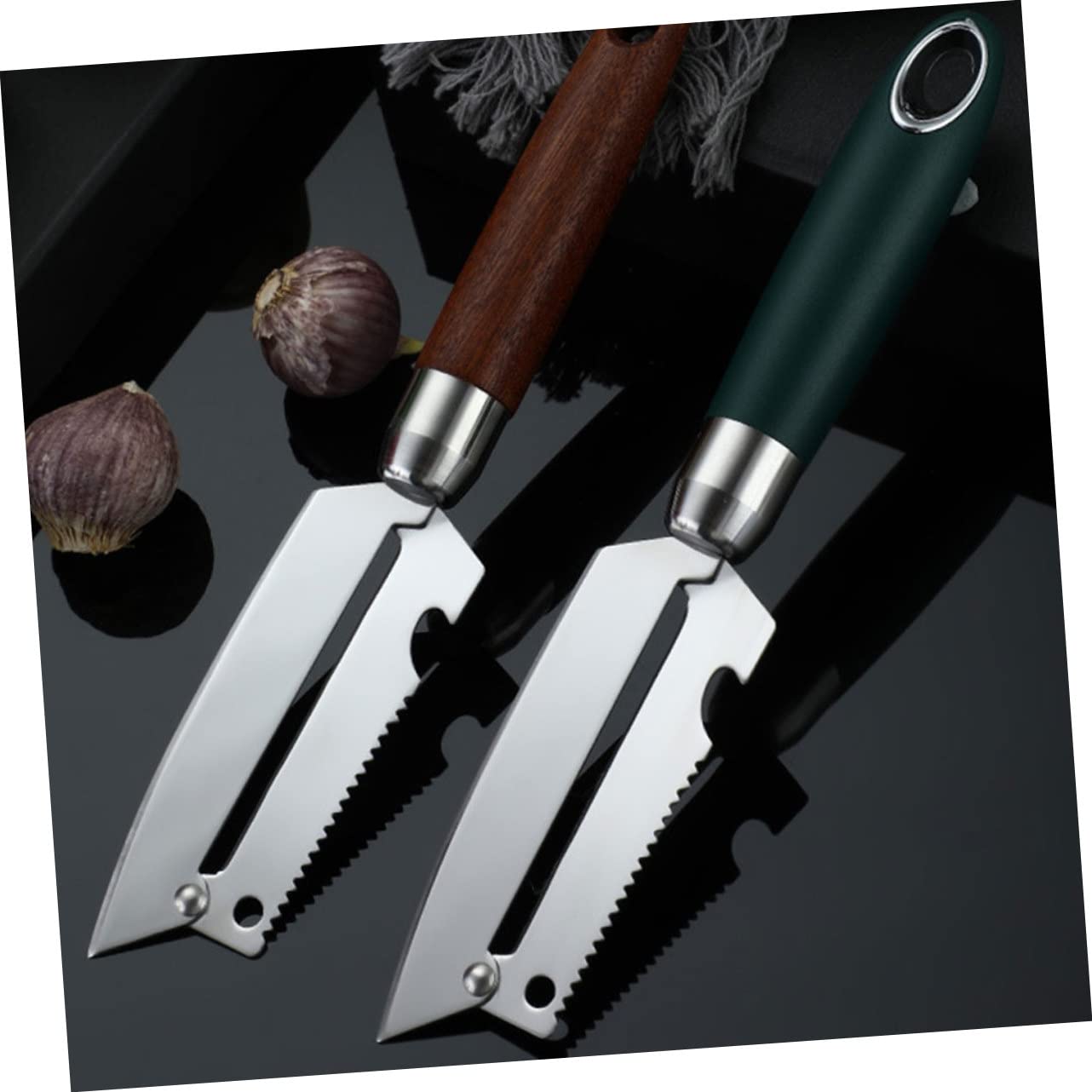 COLLBATH 3pezzi Pelapatate Multifunzionale Acciaio Inossidabile Utensile Per Pelare Frutta e Design Ergonomico e Compatto Per Cetrioli e Altri Alimenti