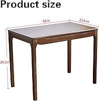 Vista 2 de Escritorio de madera maciza de 40 x 24 pulgadas con cajones, escritorio de madera para espacios pequeños, escritorios de oficina en casa