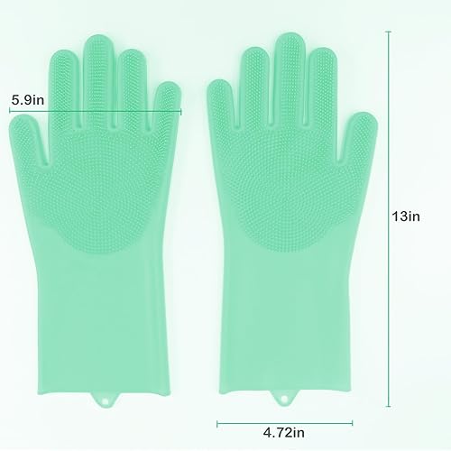 Miniatura 30 de Guantes de aseo para mascotas, guantes de baño para perros con dientes de alta densidad, removedor de pelo de gato de silicona resistente al calor