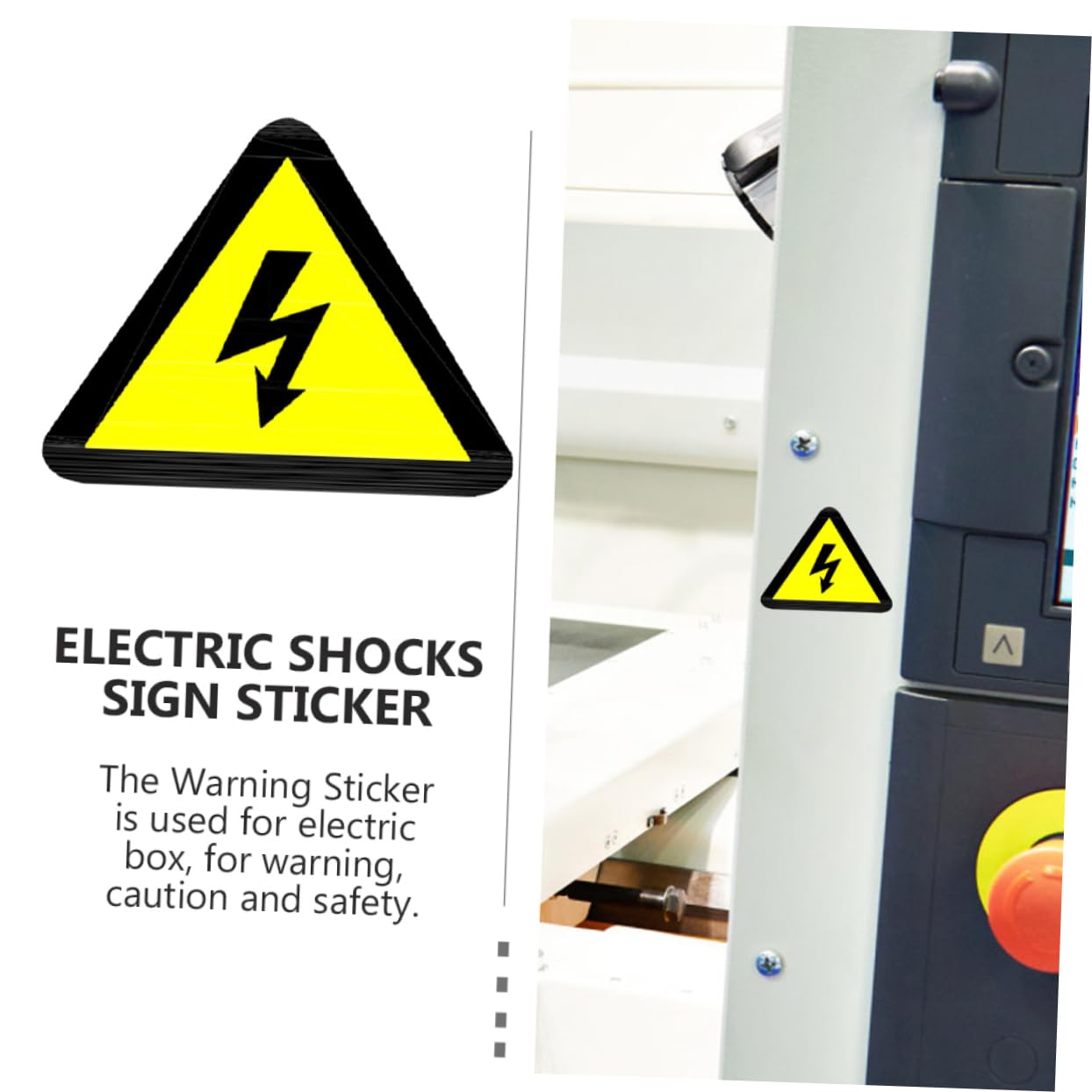 Autocollant Électrique D'avertissement 15pcs Jaune, Étiquette Adhésive | Panneaux pour Coffrets et Tableaux, Lot de 15 Pièces, Message D’alerte sans Texte