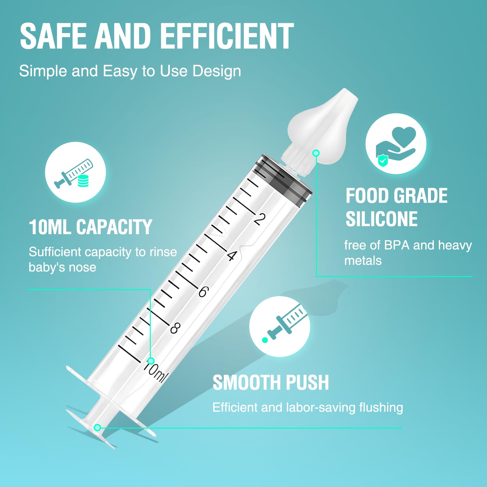 Diboniur Siringa per Lavaggi Nasali Bambini, 4 Pezzi Olive Nasali per Lavaggi Neonato 10 ml, Portatile Siringhe Lavaggio Nasale Neonato con Punta in Silicone Morbido, Riutilizzabile Irrigatore Nasale