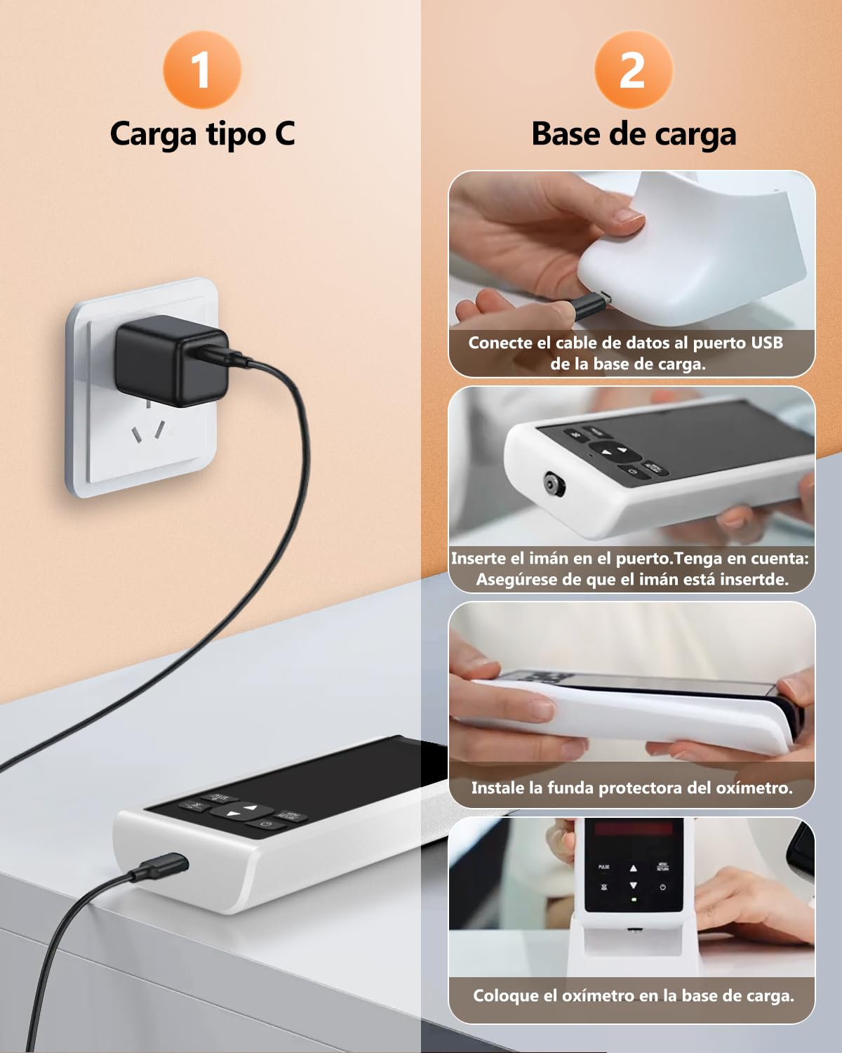 HealthTree 50F Pulsioxímetro de Dedo Recargable, Oxímetro Bluetooth Portátil, Precisión ±1% con Pantalla OLED Lectura 5-8s Saturacion Oxigeno (SpO2), Frecuencia Cardíaca y PI para Deporte Viajes Hogar