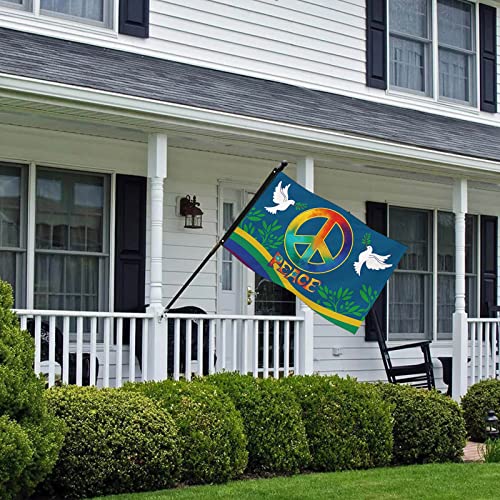 Shhd World Peace Flag 3 X 5 Ft - Vivid Color And Double Stitched - Large Double Sided Polyester Peace Flags With Brass Grommets Multicolor One Size #TOP4