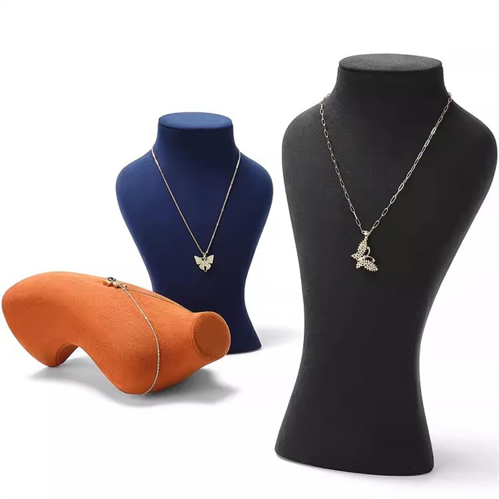 Sieradenstandaard Sieraden Display Stand, Mannequin Ketting Stand, Blauwe Hanger Boutique Buste Houder Organizer for Show Sieraden, Ketting Sieraden houder(Klein