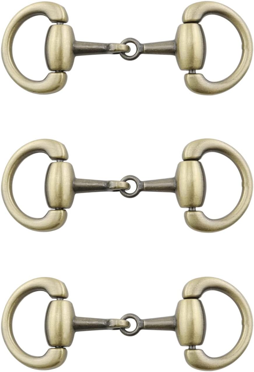 3 Pairs Zinc Alloy Horseshoe Style Hook and Eye Cloak Clasp Sew On Fasteners 0.89 x 2.4, Antique Bronze