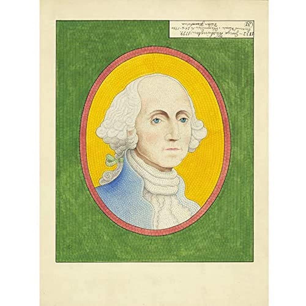 Facchina George Washington Mosaic Portrait Painting Unframed Wall Art Print Poster Home Decor Premium