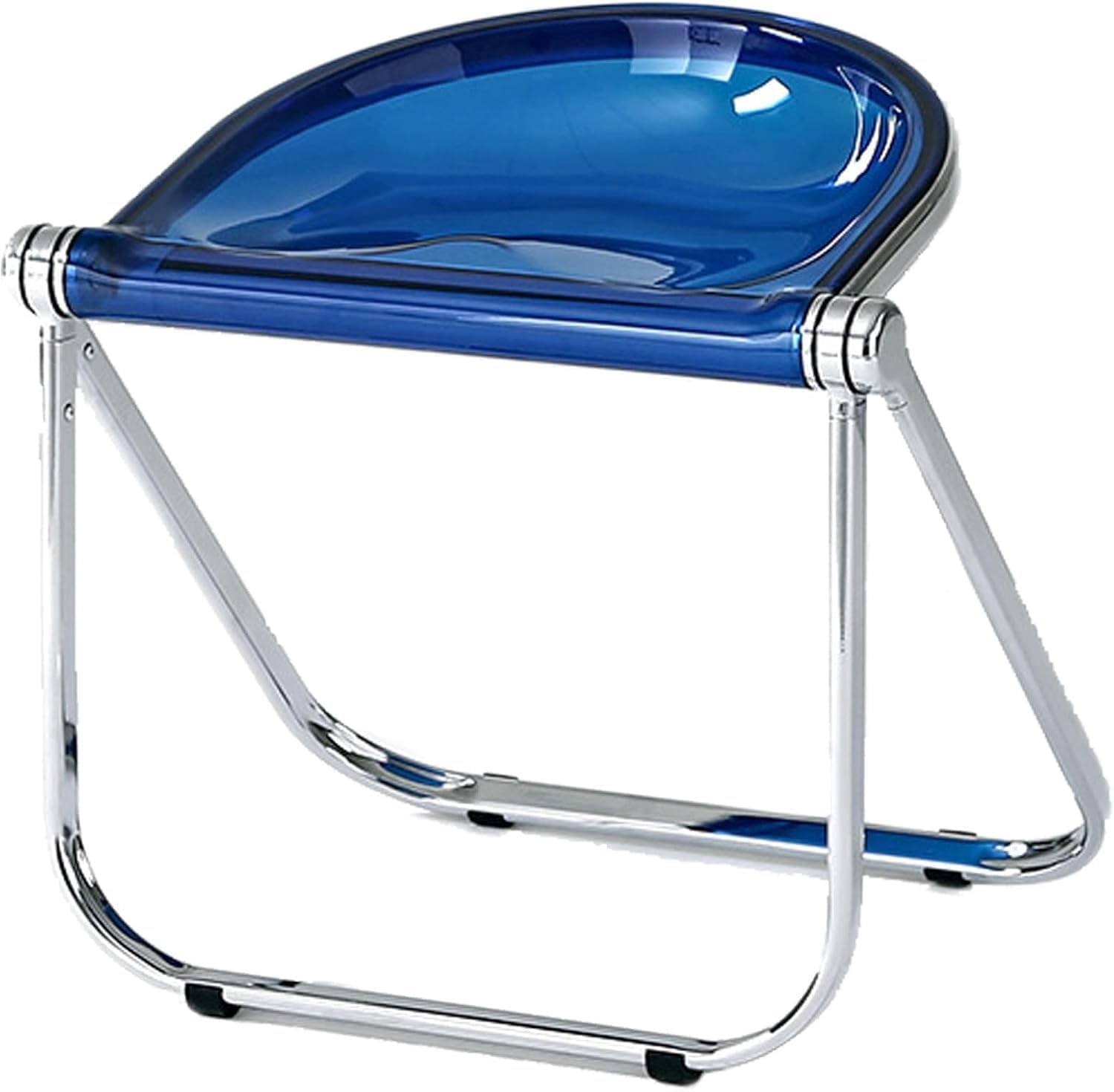 Acrylic Folding Chair Clear Dining Stool for Home Office and Outdoor Blue