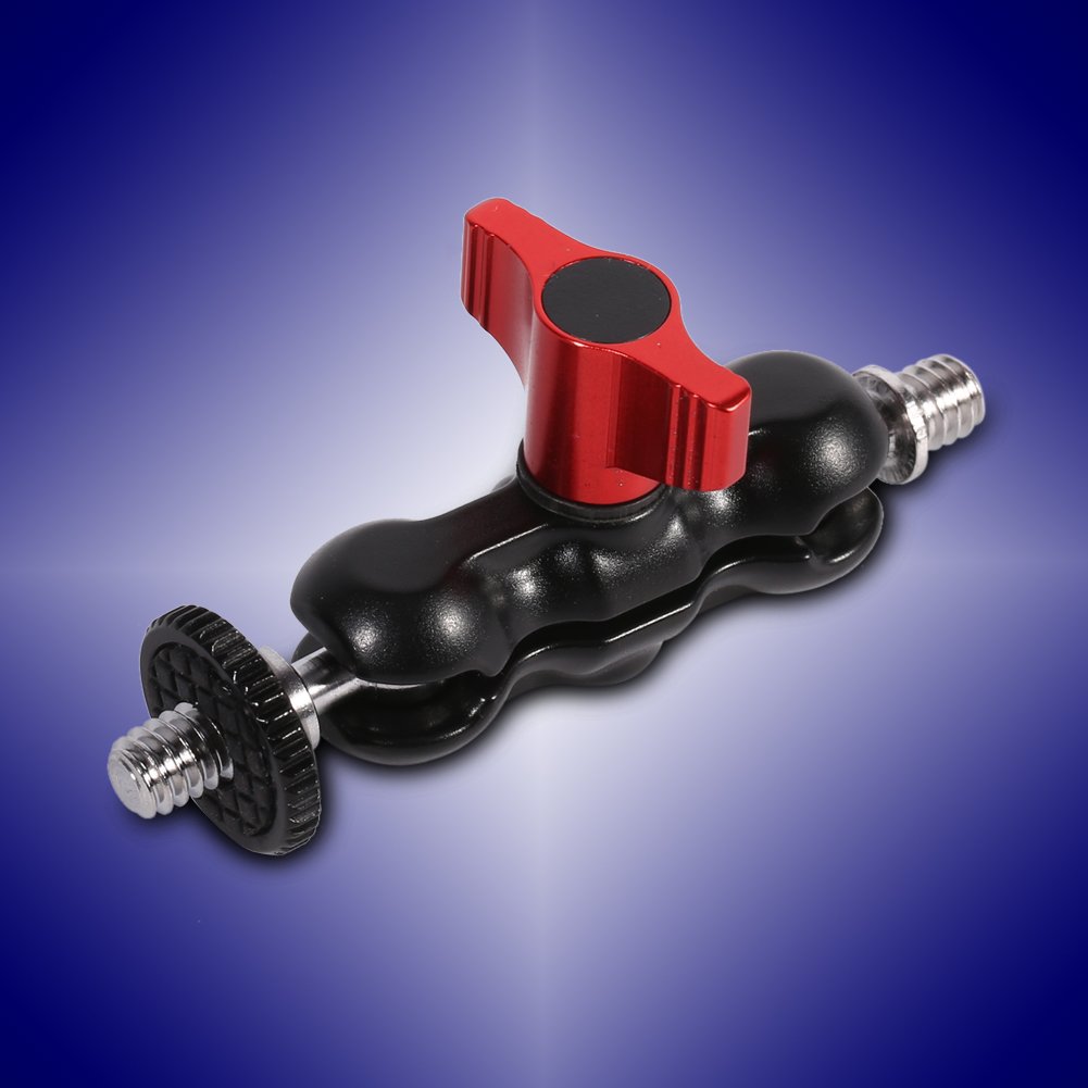 Magiczne Ramię do Lustrzanki Cyfrowej, Adapter do Montażu na Ramieniu Wielofunkcyjna Podwójna Głowica Kulowa z Uchwytem na Buty i śrubą 1/4 Cala do Monitora LCD/lampek LED