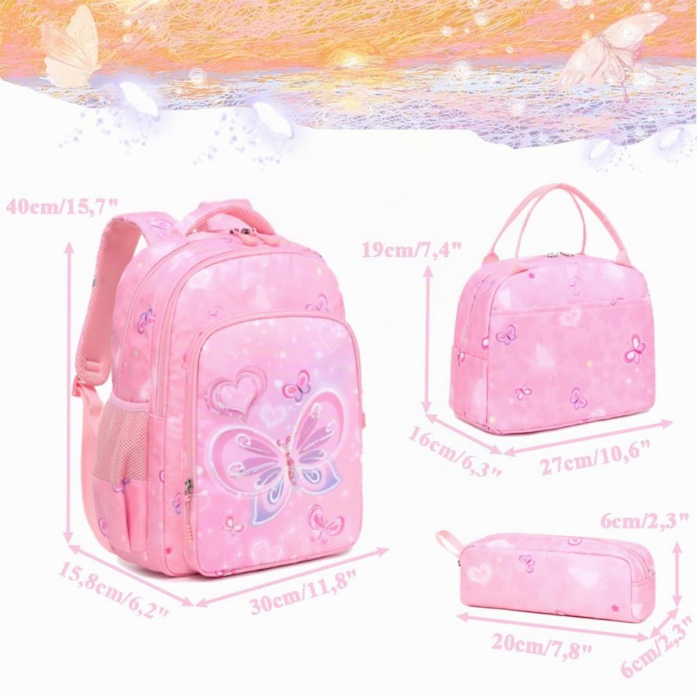 Kimwadalh Zaino Scuola per Ragazze Zaino Sirena Bambini Zaini Ragazza Leggero Zaino Scuola Elementare Zainetti per Bambini Borsa da Viaggio Girls School Bag Daypack