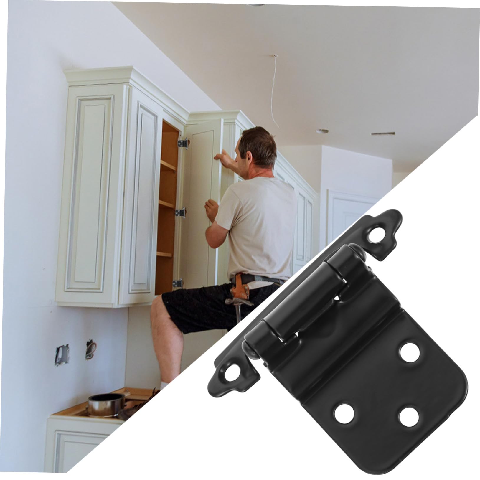 WOONEKY 10pezzi Cerniere Per Porte in Metallo Resistenti Cerniere Per Mobili Battuta Per Arrugginirsi Per Armadi Cuscinetti Perla Per Apertura e Chiusura Morbida