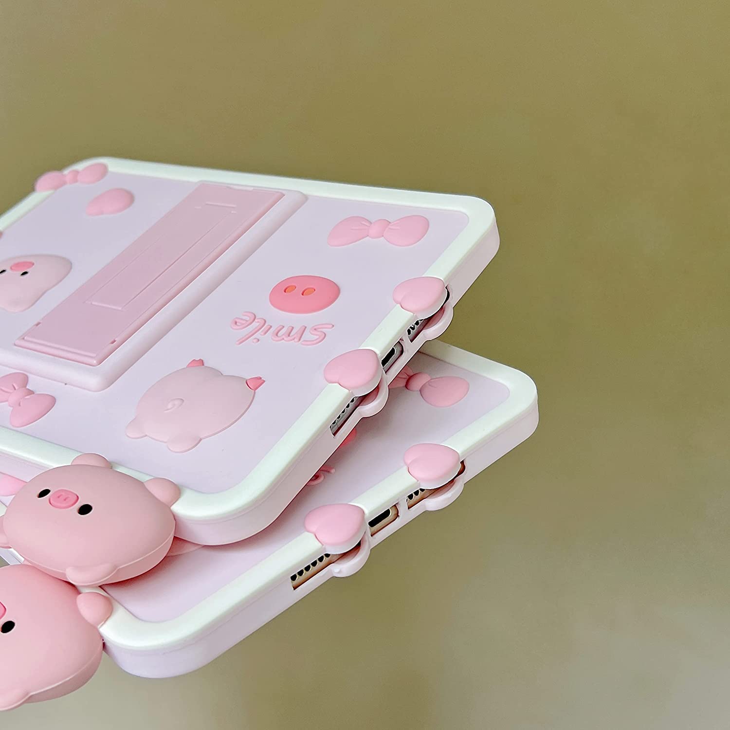 ピンク タブレットケース スタンド機能付き Amazon.co.jp: ソフトシリコン ピンク ブタ柄 タブレットケース