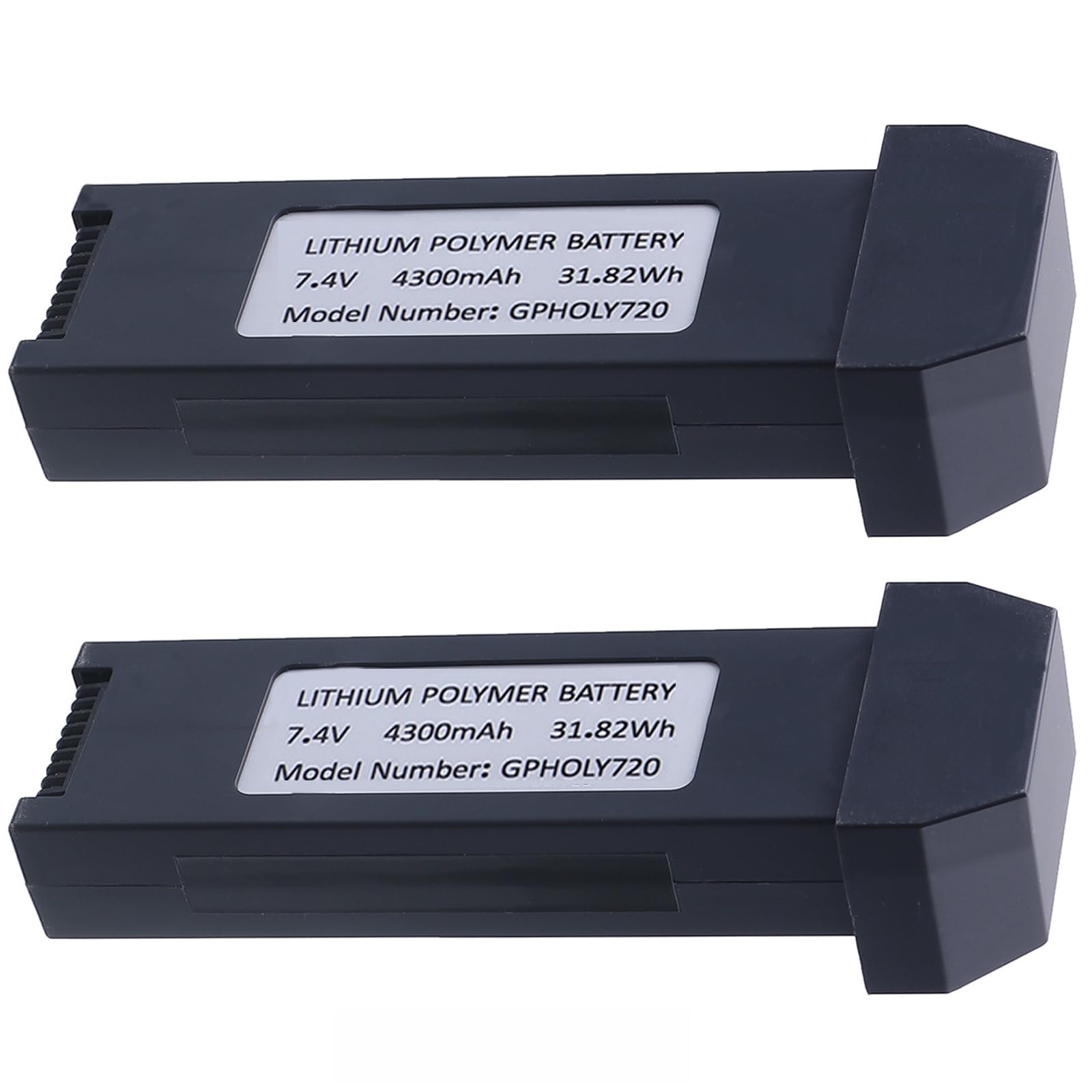 Dowwnel 4300mAh 7.4V HS720 Drone Battery Replacement for Holystone HS720/HS720E - 30min Extended Flight LiPo Battery (PC Fireproof, Lightweight) (2 Pack)