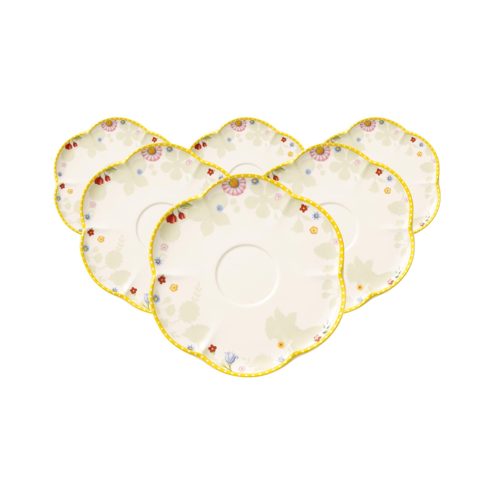 Villeroy & Boch Spring Awakening zestaw 6 spodków do kawy lub herbaty, naczynia, dekoracja wielkanocna, dekoracja wielkanocna, dekoracja wielkanocna, porcelana premium