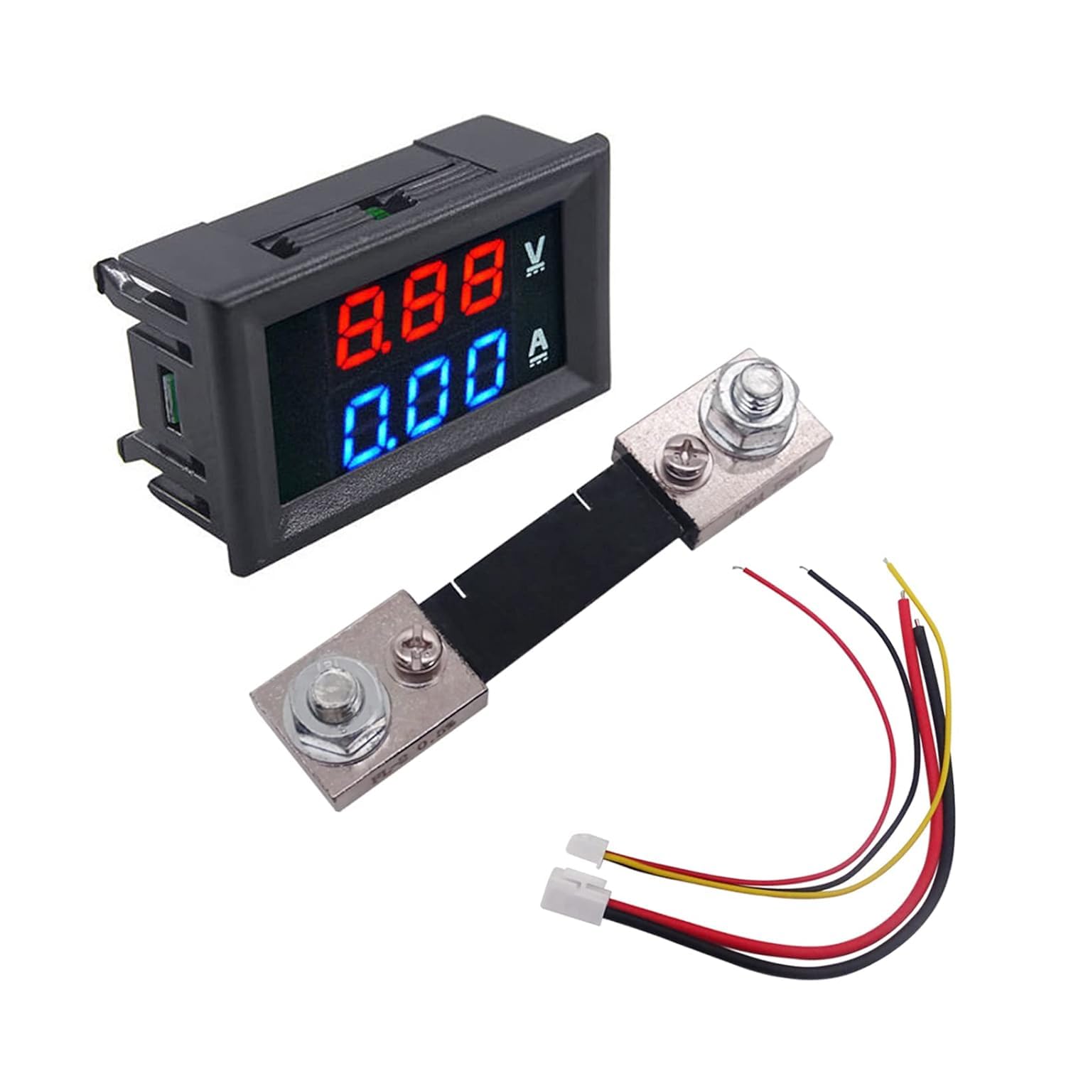 0.28" Digital Voltmeter Ammeter,LED Red&Blue Dual Digital Display Multimeter DC 0-100V 100A Detector Voltage Current Meter Gauge Tester with 100A Shunt (100A+Shunts)-image-7
