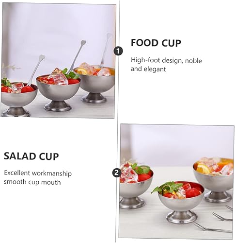 Miniatura 2 de Luxshiny Cuenco de helado de acero inoxidable, cuencos de postre para servir, Sundae con pies, tazas de yogur, taza de caramelo, platos de