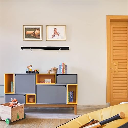 Miniatura 6 de Cosmos 1 juego de soporte de pared de bate de béisbol acrílico para bate de béisbol, soporte de pared horizontal para bate de sóftbol, soporte de