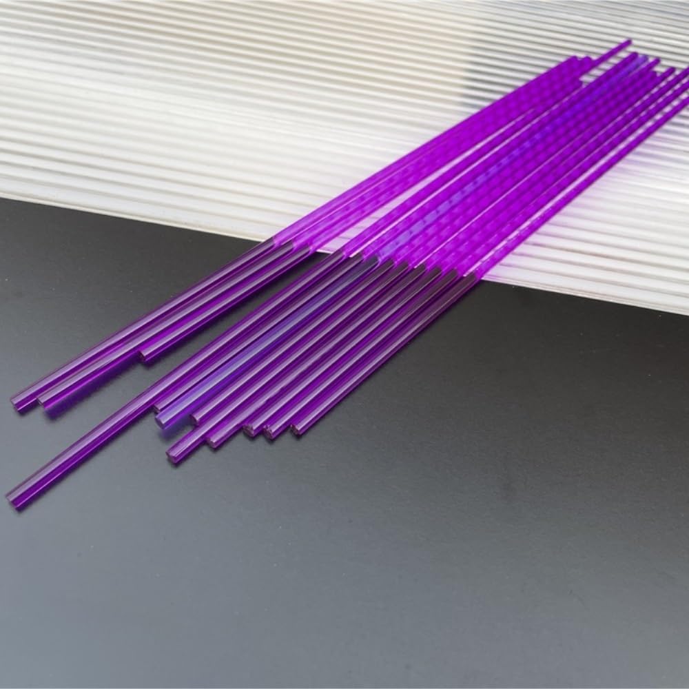 Okrągły pręt akrylowy, Okrągłe pręty akrylowe Wielokolorowe opakowanie 50 3 mm x 100-250 do patyczków Lollipop Cake Pop(Purple,3x200mm)
