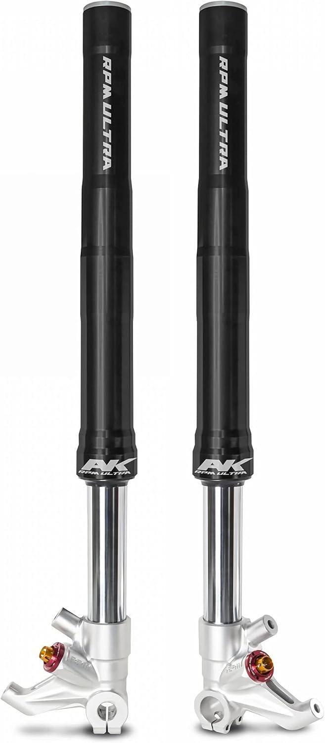 Taiwan R.P.M Inverted Front Forks ULTRA AK, 750mm, Black/Silver, Compression and Rebound Adjustable, compatible with KYMCO AK 550