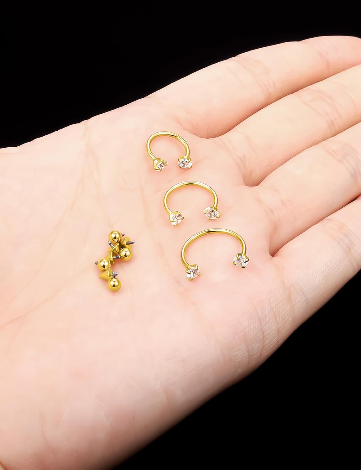 18g Internal Thread Horseshoe Nose Ring - Surgical Steel 8mm 10mm 12mm Horseshoe Septum Jewelry - Lip Rings -U Shaped Hoop Rook Daith Earrings Hypoallergenic Clicker Silver