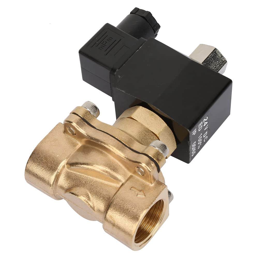 Válvula Solenoide Eléctrica DN20 G3/4 Válvula Electromagnética Resistente A Altas Temperaturas De Latón Para Aire Agua Gas (CC 24 V)