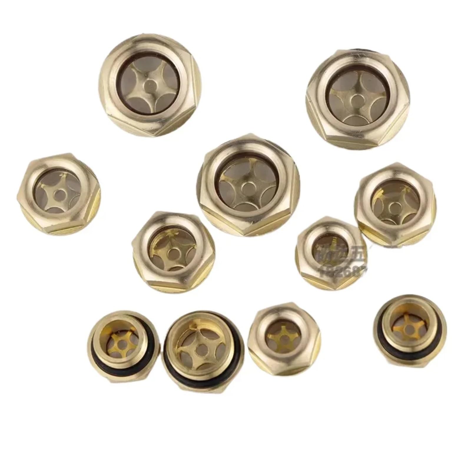 Visor de nivel de aceite de latón macho métrico, 1/4 ", 3/8", 1/2 "-2", M10/12/14/16/20-60, uso en máquina de torno de compresor de aire(1 pc,2 BSP_BRASS)