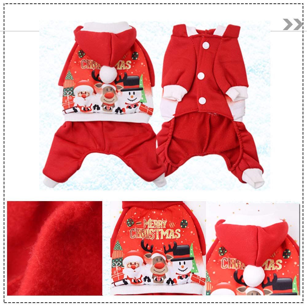 Abcsea Pet Christmas Costume, Christmas Pet Clothes, Elk pet clothes, Santa Claus Pet Costume, Pet Christmas Clothes, Dog Clothes, Santa Claus and Elk Style - M