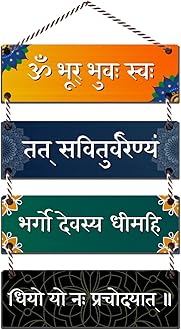 Navadey Wall Hanging Wooden Art Decorative Item for Living Room | Enterance | Home Decor | Mantra Quotes Decor Item | Wall Art Decoration (Om Bhur Bhuva Swaha)