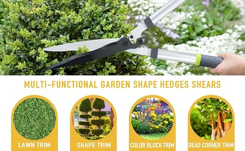 Altdorff Hedge Shears & Clippers Lightweight, Garden Hedge Shears with Wavy SK-5 Blade, Manual Hedge Trimmer for Trimming Borders, Fence, Shrubs, Low Trees