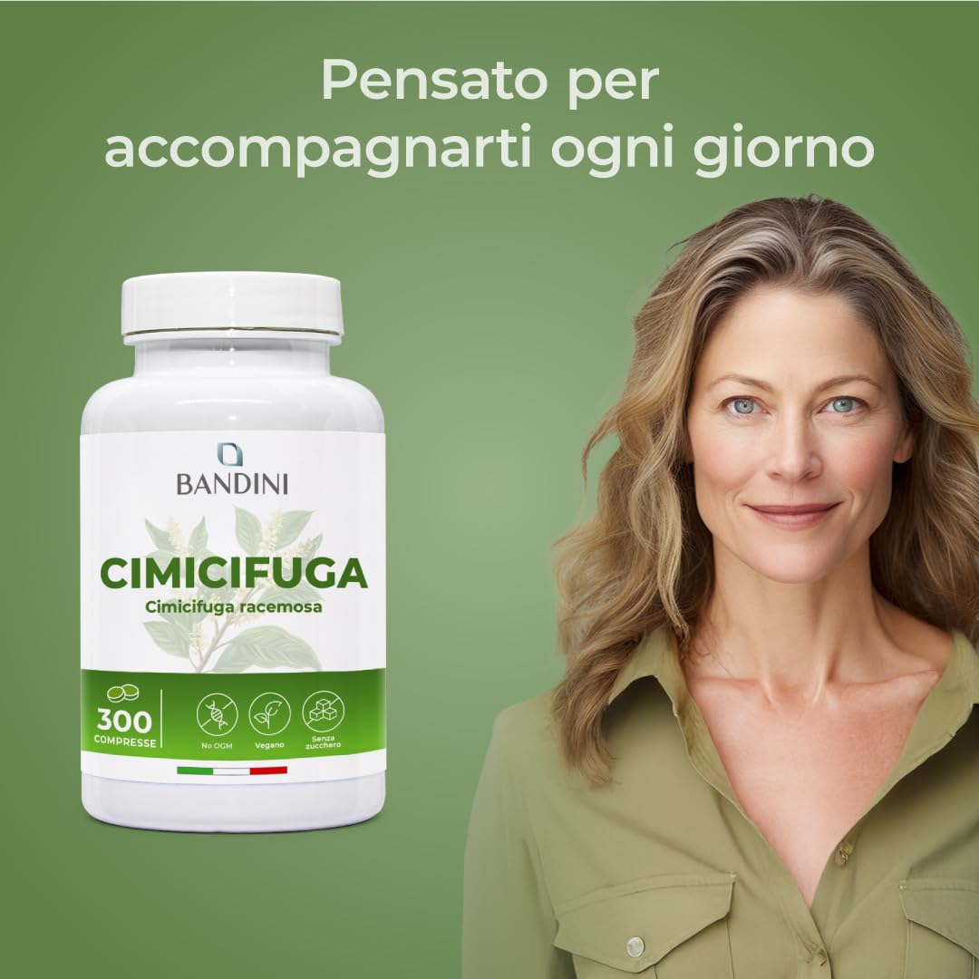 Bandini® Cimicifuga 300 compresse | Supporto all’Equilibrio Quotidiano con Estratti Vegetali di Qualità e Purezza | 300 mg per dose giornaliera | Cimicifuga racemosa o Actaea racemosa