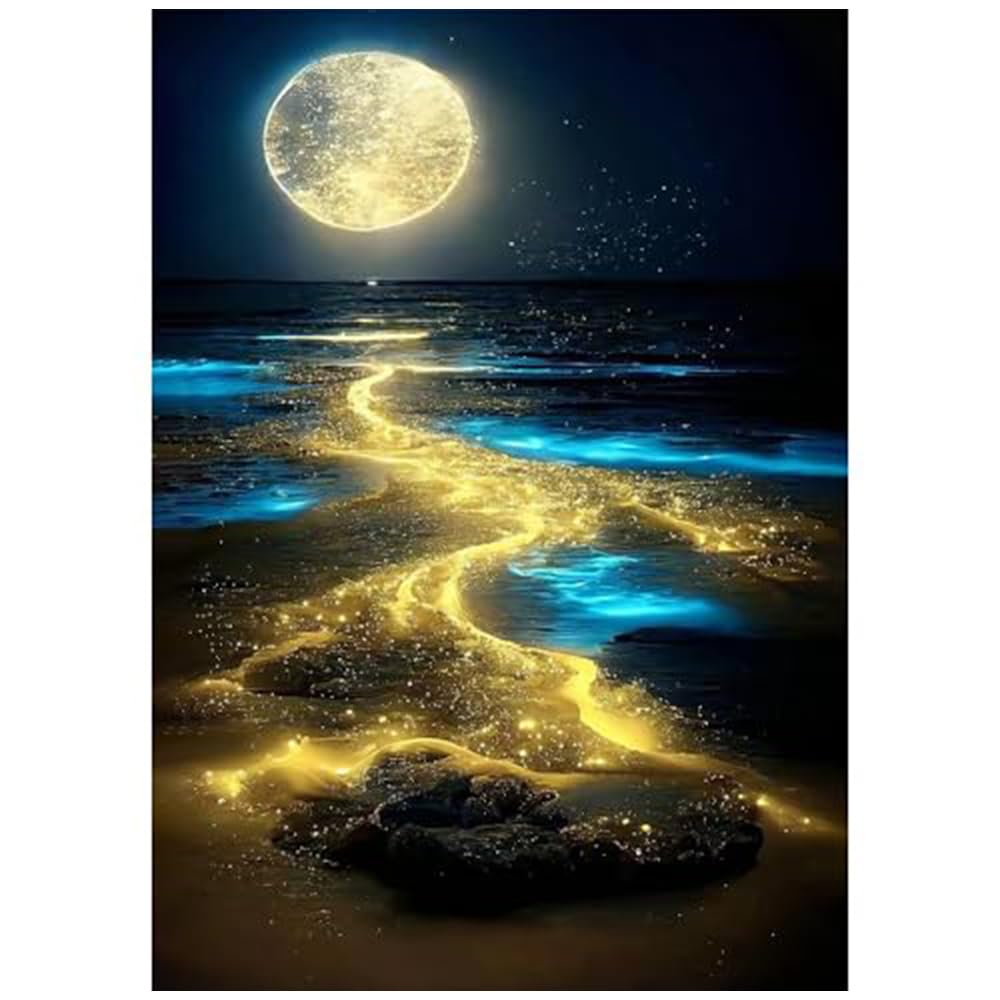 Hiuyavy Z Diamond Painting Kits, 5D Landscape Diamond Art Kit, Diy Cross Embroidery Painting Kits, Full Drill Diamond Gem Diamond Painting Kits For Home Wall Decor