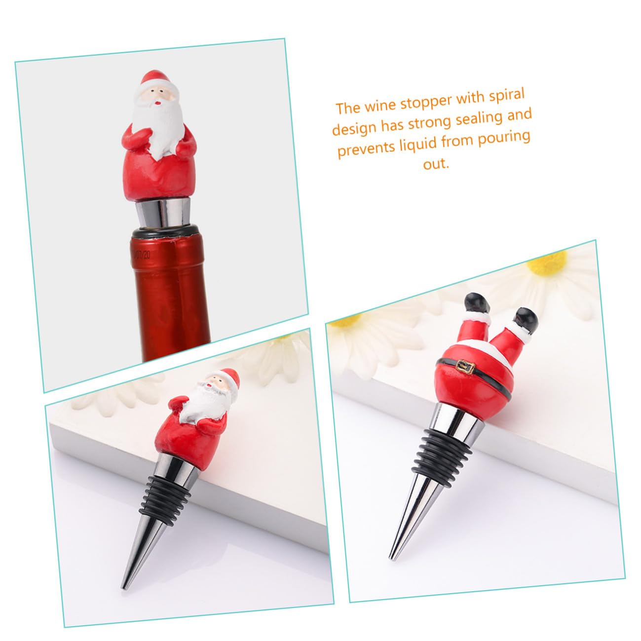 VALICLUD 9 Piezas Tapones para Botellas de Vino con Diseño Navideño Decorativas para Sellar y Conservar Vino Regalo para Fiestas y Reuniones