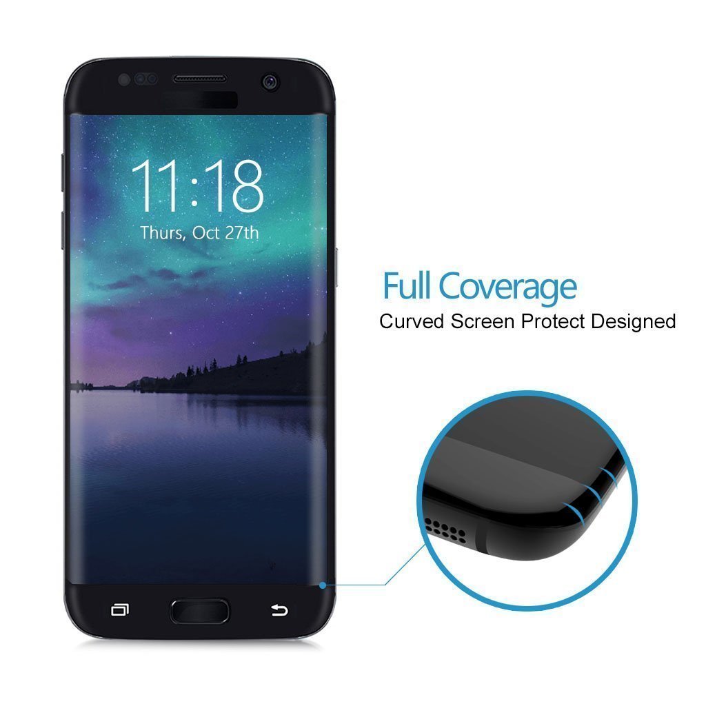 Galaxy S7 Edge Screen Protector,Galaxy S7 Edge Glass Screen Protector[9H Hardness][Full Screen Coverage] Tempered Glass Screen Protector for Samsung Galaxy S7 Edge
