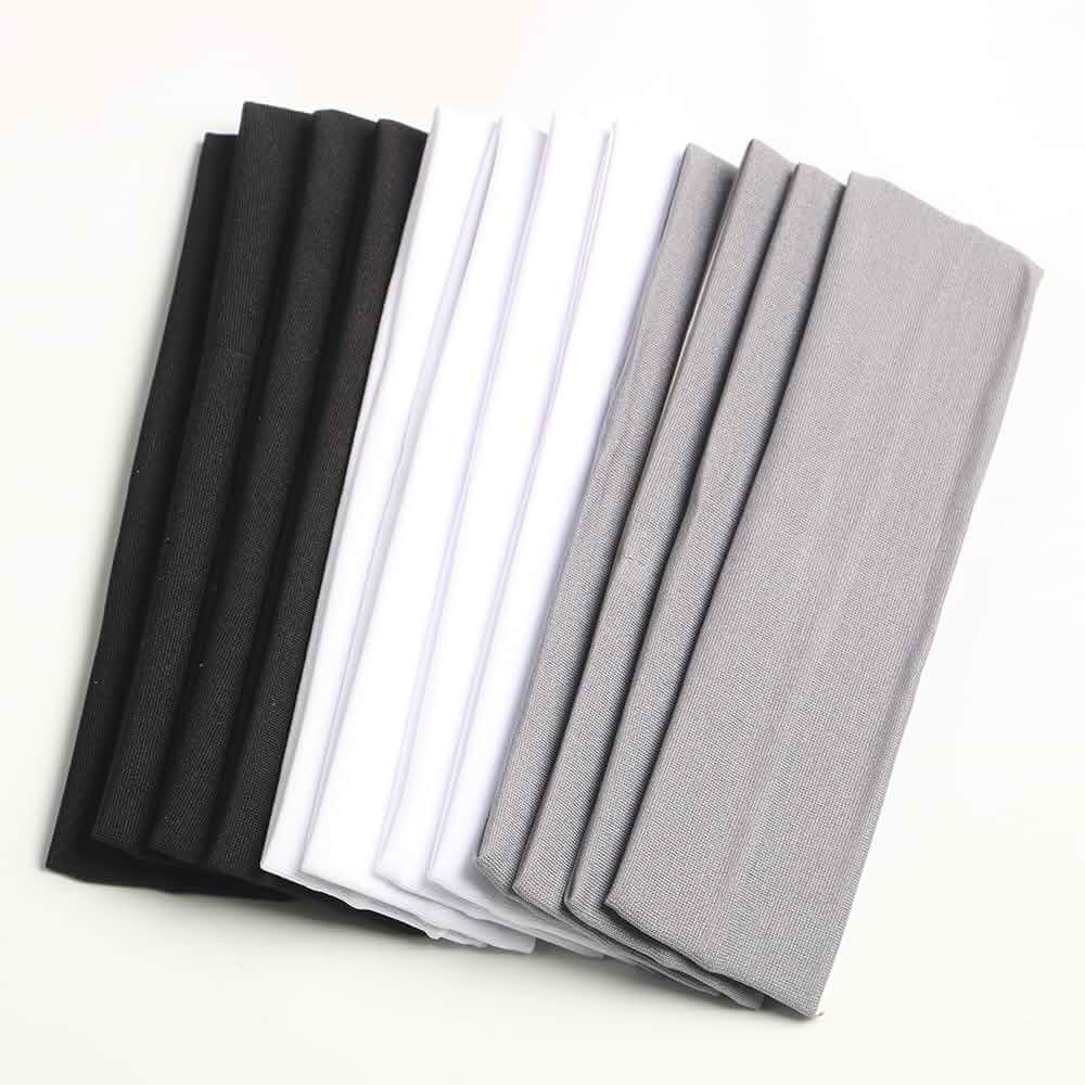Headbands for Women,12PCS,Soft Stretch Elastic Yoga Sport Headbands Running