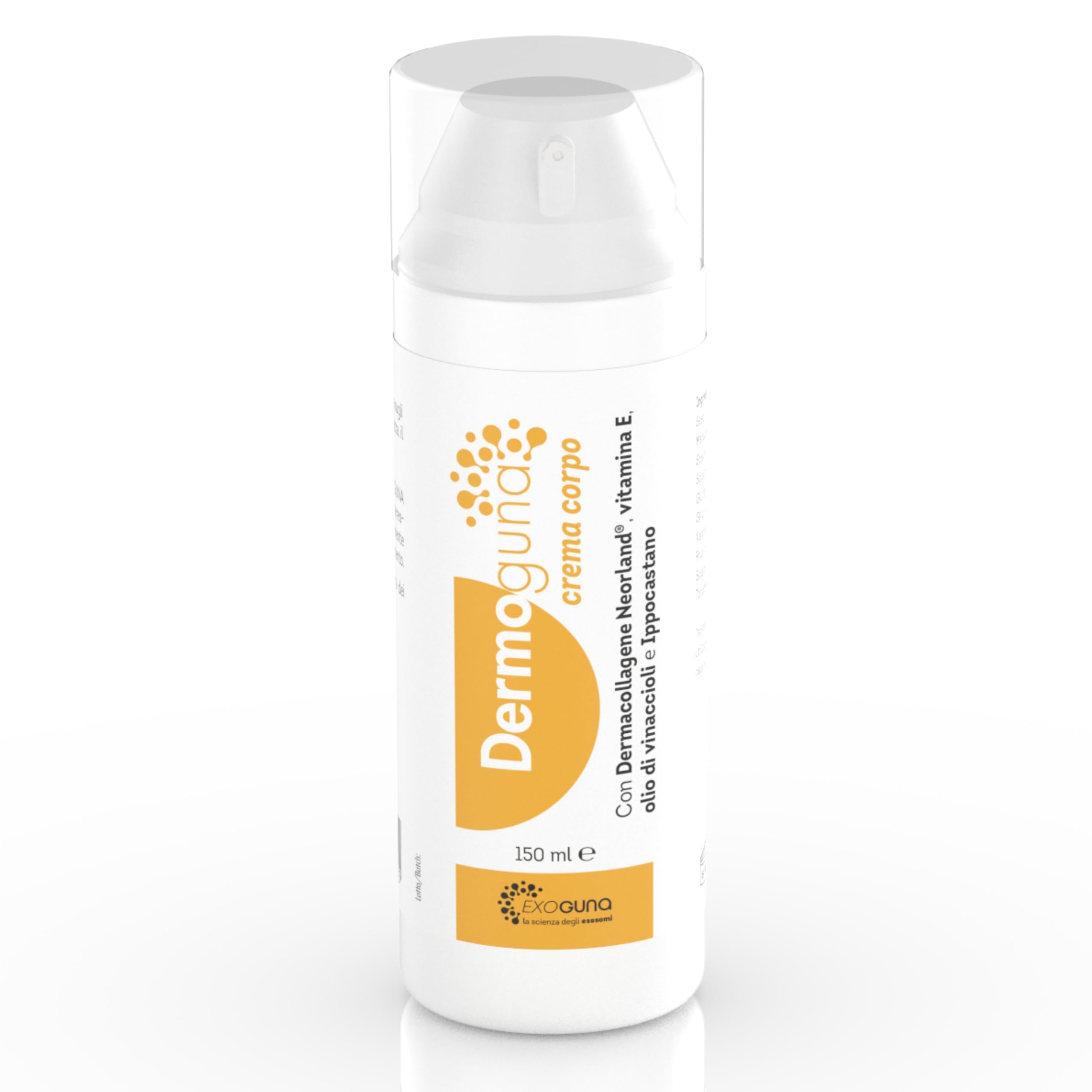 GUNA Dermoguna Crema Corpo 150 ml - con Dermocollagene Norland ®, Vitamina E, Olio di Vinaccioli e Ippocastano - Trattamento Tonificante per Inestetismi Localizzati