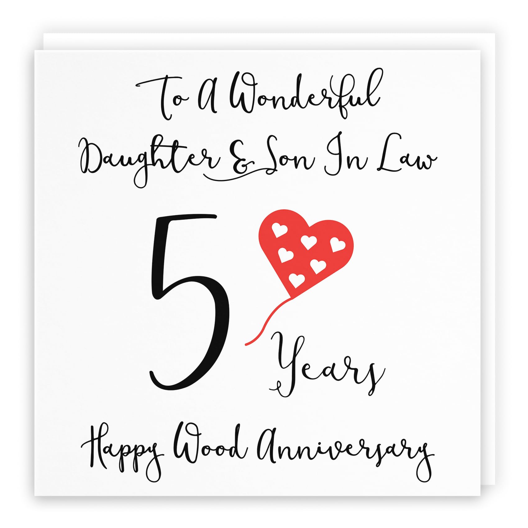 Hunts England, Daughter And Son In Law 5th Anniversary Card, To A Wonderful Daughter & Son In Law, 5 Years