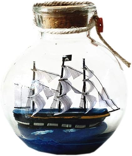 Escultura de estatua china Feng Shui Escultura creativa de vidrio, modelo de barco de vela, manualidades de madera, gabinete de vino, decoración