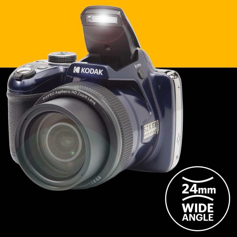 KODAK Pixpro AZ528 + karta pamięci SD 32 GB - aparat mostkowy 16 MP, zoom 52X, Full HD, 85 MB/s odtwarzanie, 25 MB/s zapisywanie - Night Blue
